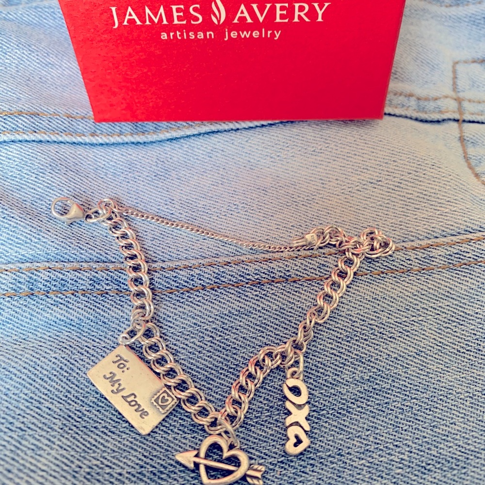 James Avery - size M bracelet with 3 charms